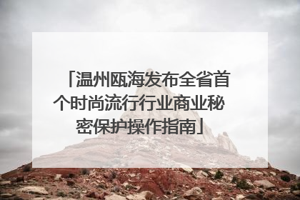 温州瓯海发布全省首个时尚流行行业商业秘密保护操作指南