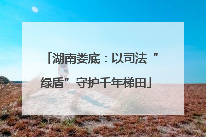 湖南娄底：以司法“绿盾”守护千年梯田