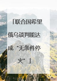 联合国希望俄乌谈判能达成“无条件停火”