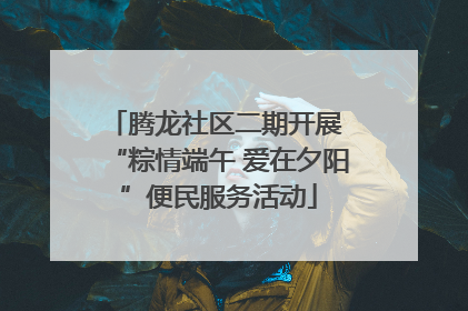 腾龙社区二期开展 “粽情端午 爱在夕阳”便民服务活动
