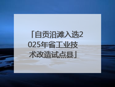 自贡沿滩入选2025年省工业技术改造试点县