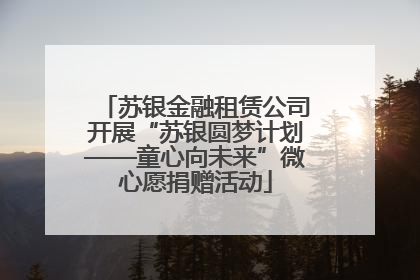 苏银金融租赁公司开展“苏银圆梦计划——童心向未来”微心愿捐赠活动