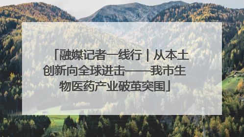 融媒记者一线行｜从本土创新向全球进击——我市生物医药产业破茧突围