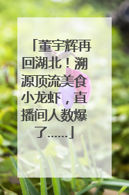 董宇辉再回湖北！溯源顶流美食小龙虾，直播间人数爆了……
