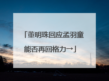 董明珠回应孟羽童能否再回格力→