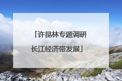 许昆林专题调研长江经济带发展