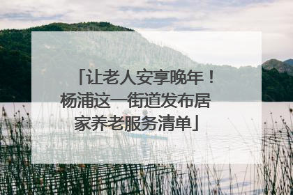 让老人安享晚年！杨浦这一街道发布居家养老服务清单