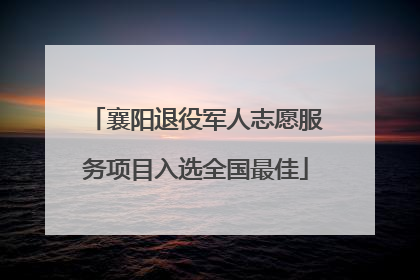 襄阳退役军人志愿服务项目入选全国最佳