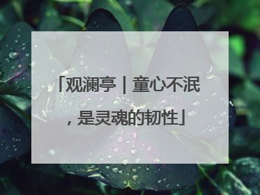 观澜亭｜童心不泯，是灵魂的韧性