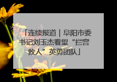 连续报道｜阜阳市委书记刘玉杰看望“拦窨救人”英勇团队