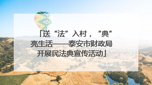 送“法”入村，“典”亮生活——泰安市财政局开展民法典宣传活动
