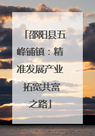 邵阳县五峰铺镇：精准发展产业 拓宽共富之路