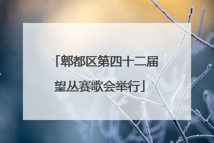 郫都区第四十二届望丛赛歌会举行