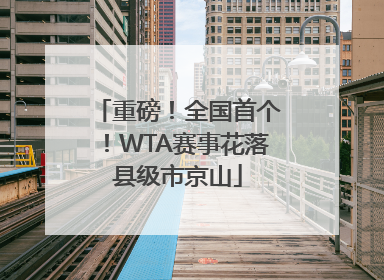 重磅！全国首个！WTA赛事花落县级市京山