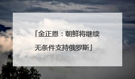 金正恩：朝鲜将继续无条件支持俄罗斯