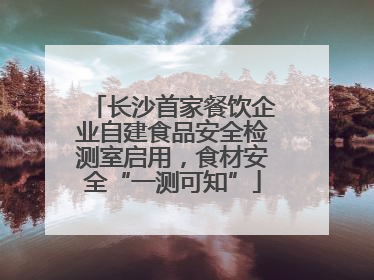 长沙首家餐饮企业自建食品安全检测室启用，食材安全“一测可知”