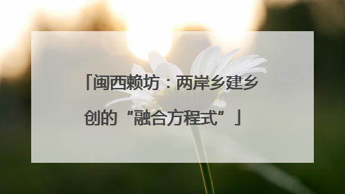 闽西赖坊：两岸乡建乡创的“融合方程式”