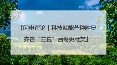 闪电评论｜科技赋能芒种胜景 齐鲁“三夏”画卷更壮美