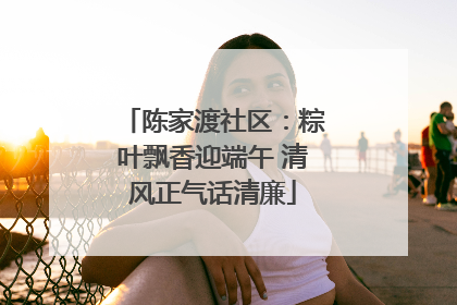 陈家渡社区：粽叶飘香迎端午 清风正气话清廉