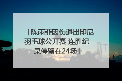 陈雨菲因伤退出印尼羽毛球公开赛 连胜纪录停留在24场