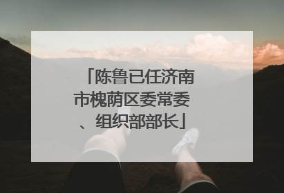 陈鲁已任济南市槐荫区委常委、组织部部长