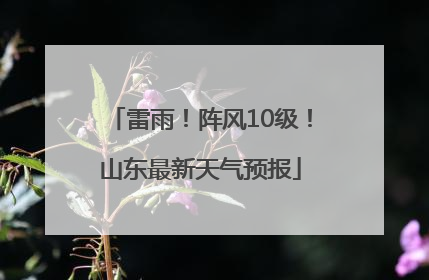 雷雨！阵风10级！山东最新天气预报
