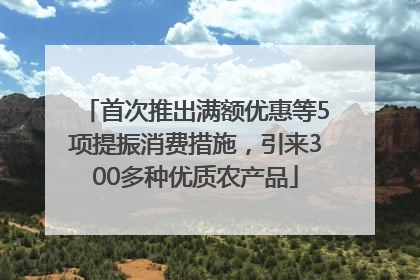首次推出满额优惠等5项提振消费措施，引来300多种优质农产品