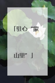 驻心“蒙山里”