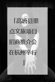 高唐县重点文旅项目招商推介会在杭州举行