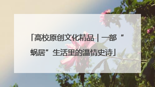 高校原创文化精品｜一部“蜗居”生活里的温情史诗