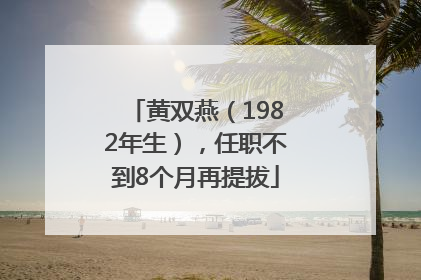 黄双燕（1982年生），任职不到8个月再提拔