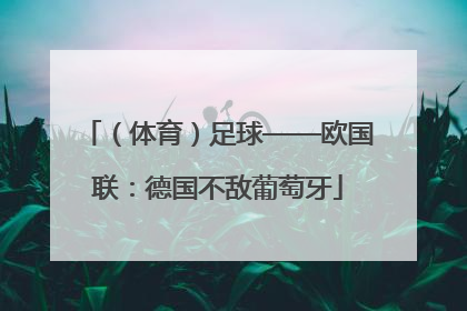 （体育）足球——欧国联：德国不敌葡萄牙