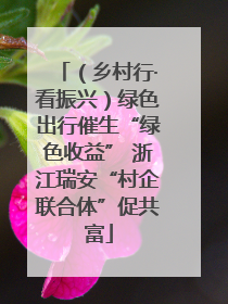 （乡村行·看振兴）绿色出行催生“绿色收益” 浙江瑞安“村企联合体”促共富