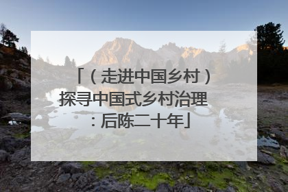 （走进中国乡村）探寻中国式乡村治理：后陈二十年