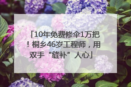10年免费修伞1万把！桐乡46岁工程师，用双手“缝补”人心