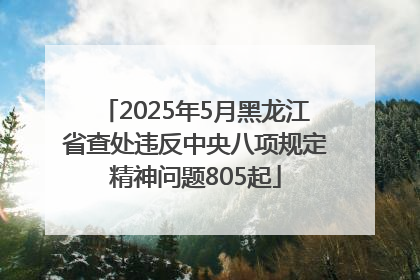 2025年5月黑龙江省查处违反中央八项规定精神问题805起