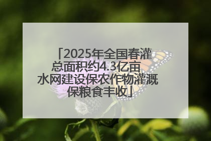 2025年全国春灌总面积约4.3亿亩 水网建设保农作物灌溉 保粮食丰收