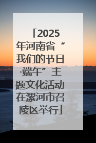 2025年河南省“我们的节日·端午”主题文化活动在漯河市召陵区举行