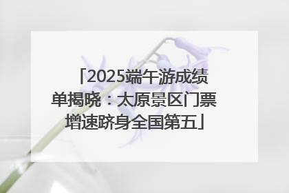 2025端午游成绩单揭晓：太原景区门票增速跻身全国第五