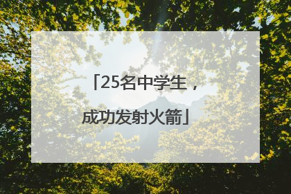 25名中学生，成功发射火箭