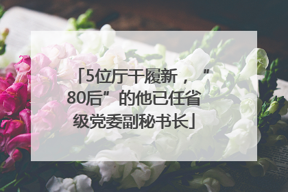 5位厅干履新，“80后”的他已任省级党委副秘书长