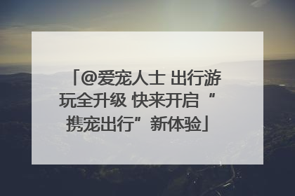 @爱宠人士 出行游玩全升级 快来开启“携宠出行”新体验