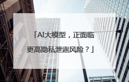 AI大模型，正面临更高隐私泄露风险？