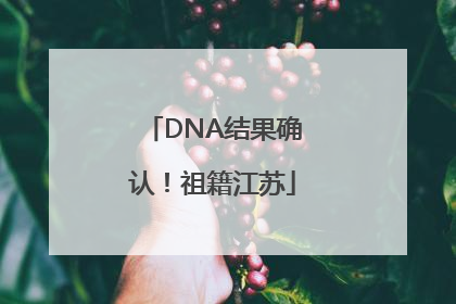 DNA结果确认！祖籍江苏