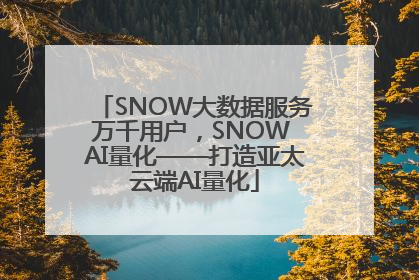 SNOW大数据服务万千用户，SNOW AI量化——打造亚太云端AI量化
